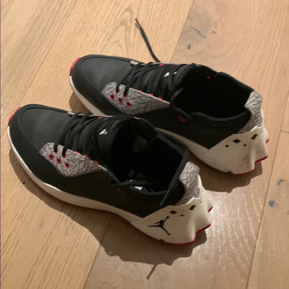 Jordan Black and Red Athletic Shoes